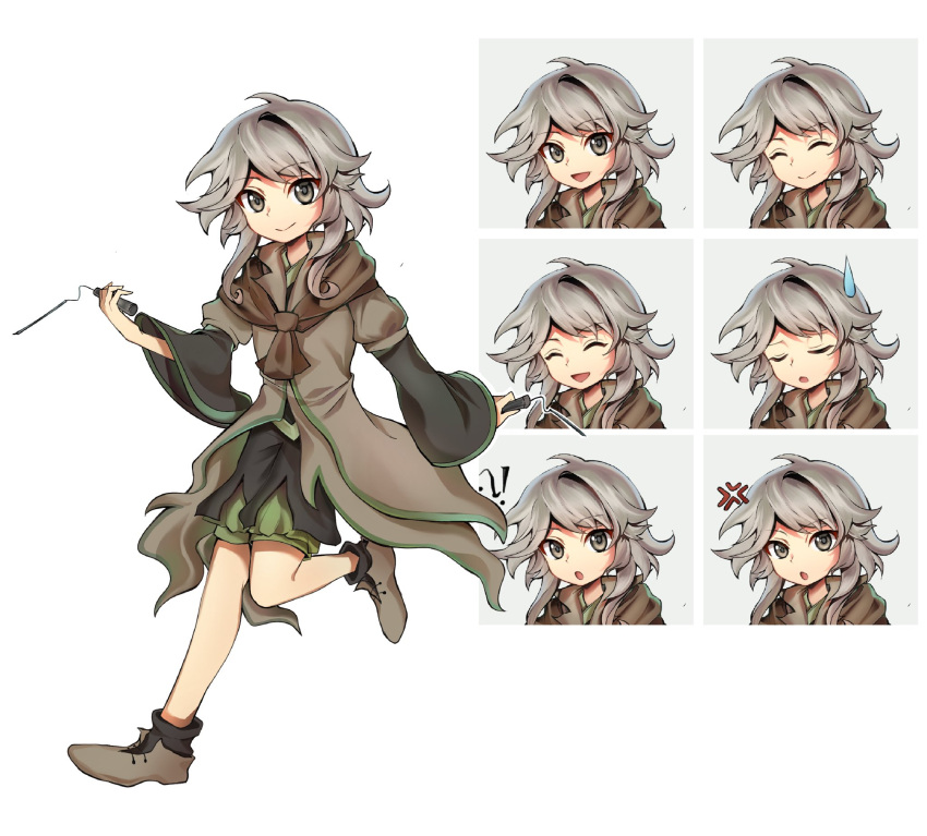 1other, androgynous, ascot, boli_yan_moni_qi, brown_ascot, brown_coat, coat, expressions