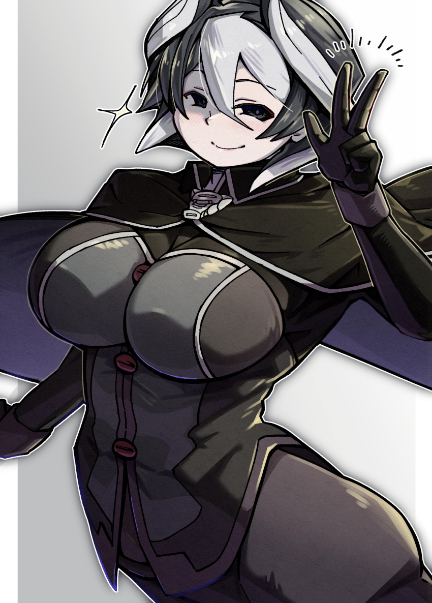 1girl, black_cape, black_hair, breasts, cape, highres, made_in_abyss, mikiji