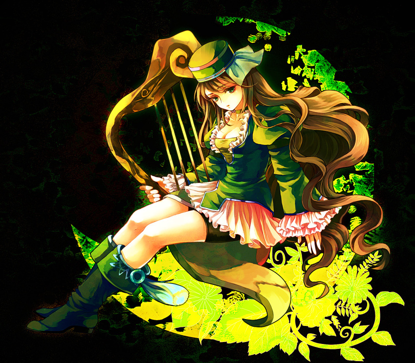1girl, awa_toka, black_background, claudia, claudia_(shinrabanshou), highres, romancing_saga, romancing_saga_minstrel_song