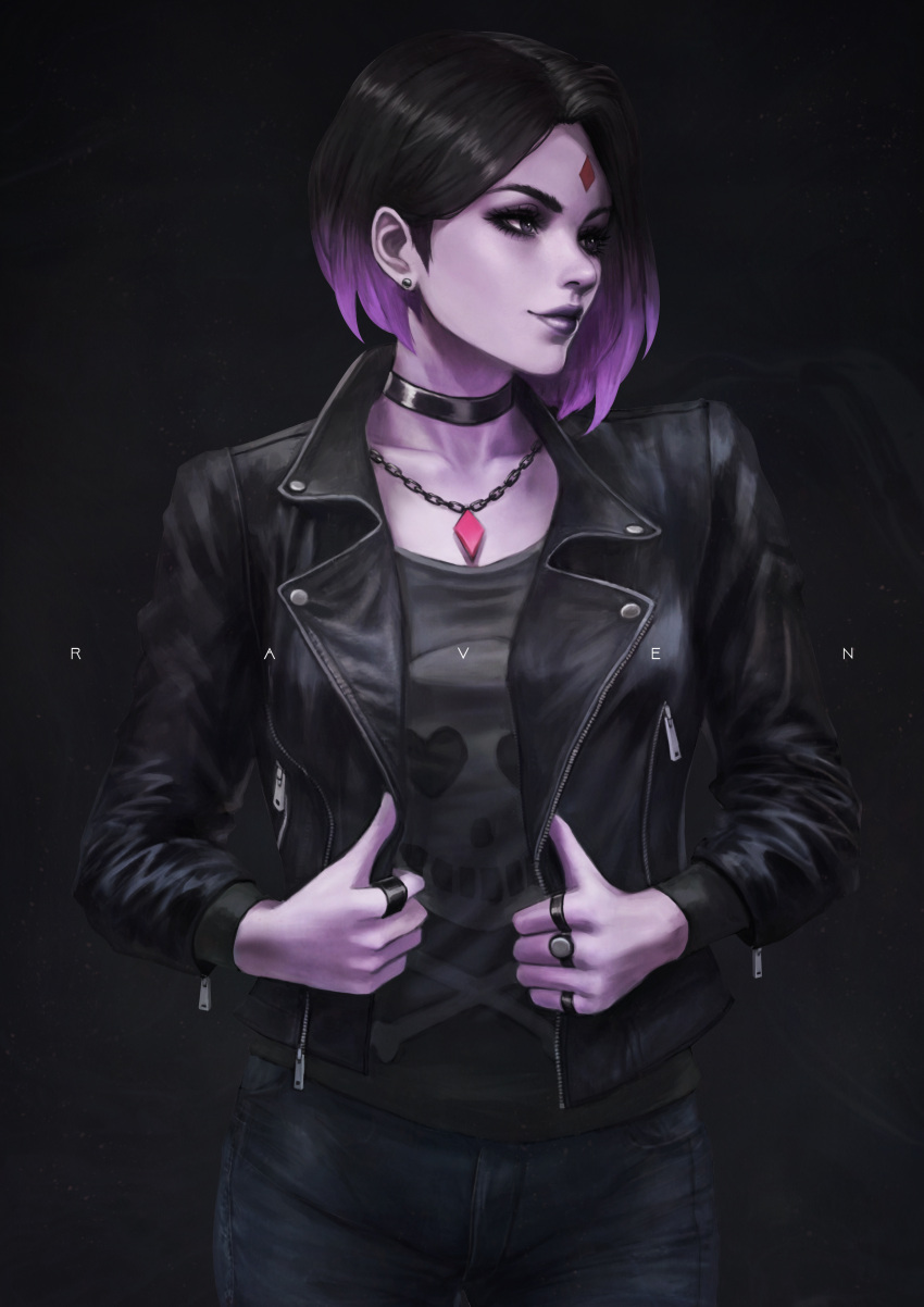 1girl, absurdres, black_choker, black_hair, black_jacket, black_pants, black_shirt, bob_cut