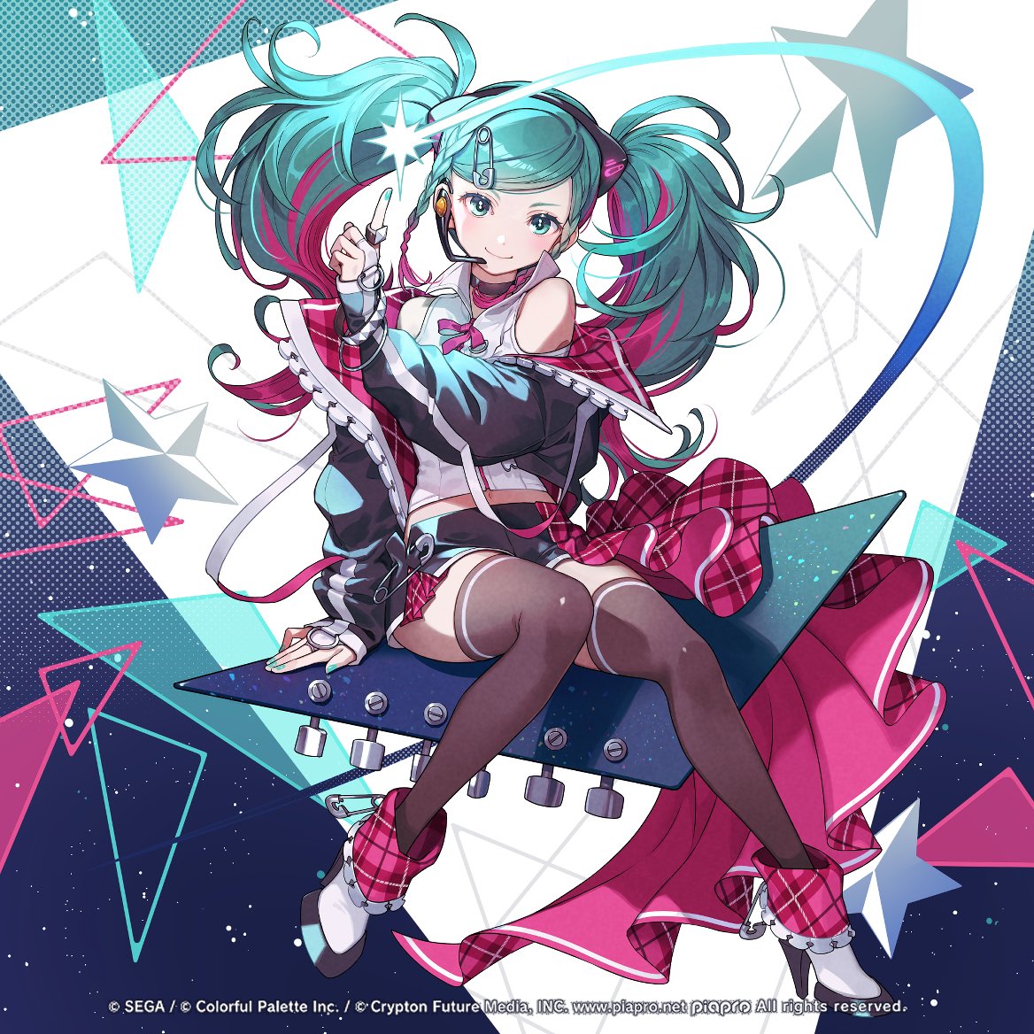 1girl, animal_ear_hairband, animal_ears, ankle_boots, aqua_background, aqua_hair, aqua_nails, aqua_theme