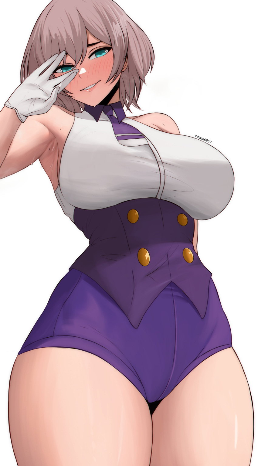 1girl, \\//, absurdres, armpits, artist_name, bare_arms, bare_legs, bare_shoulders