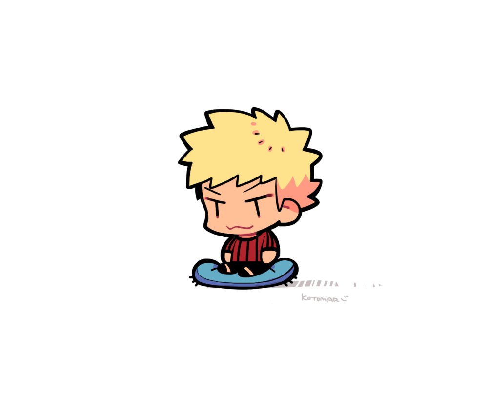 1boy, black_eyes, black_shorts, blonde_hair, full_body, koneshima, kotorai, male_focus