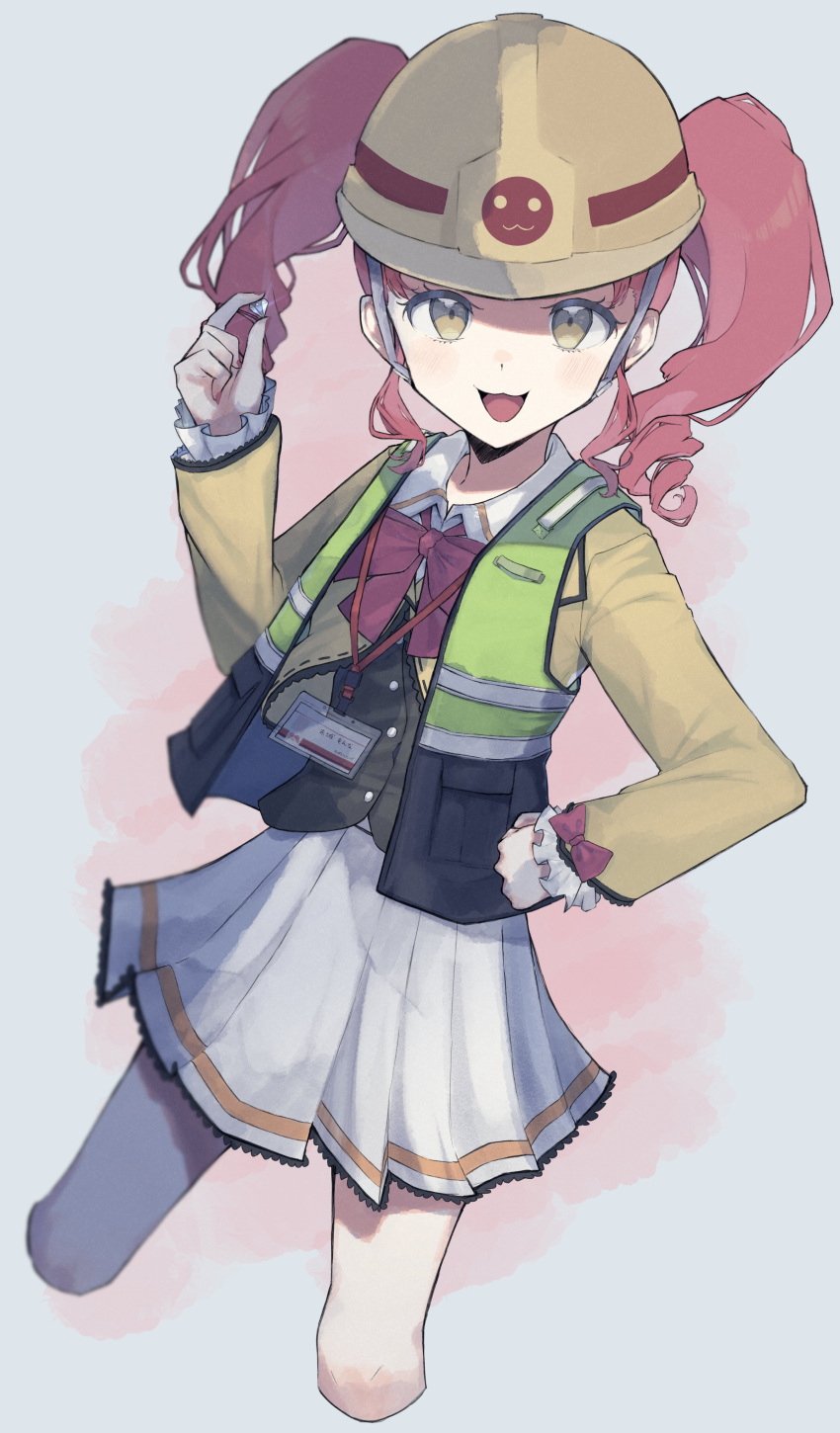 1girl, :d, absurdres, akagi_anna, amino_(li0a4), bad_id, bad_twitter_id, blunt_bangs