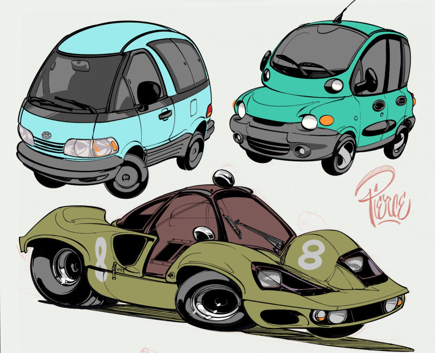 aqua_car, artist_name, blue_car, car, chibi, english_commentary, fiat, fiat_multipla