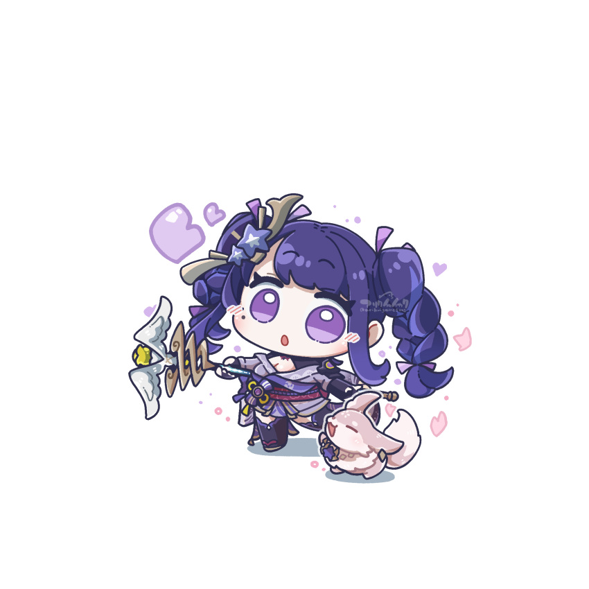 1girl, alternate_hairstyle, arikuigames1105, blush, braid, chibi, chibi_only, dialogues_of_the_desert_sages_(genshin_impact)