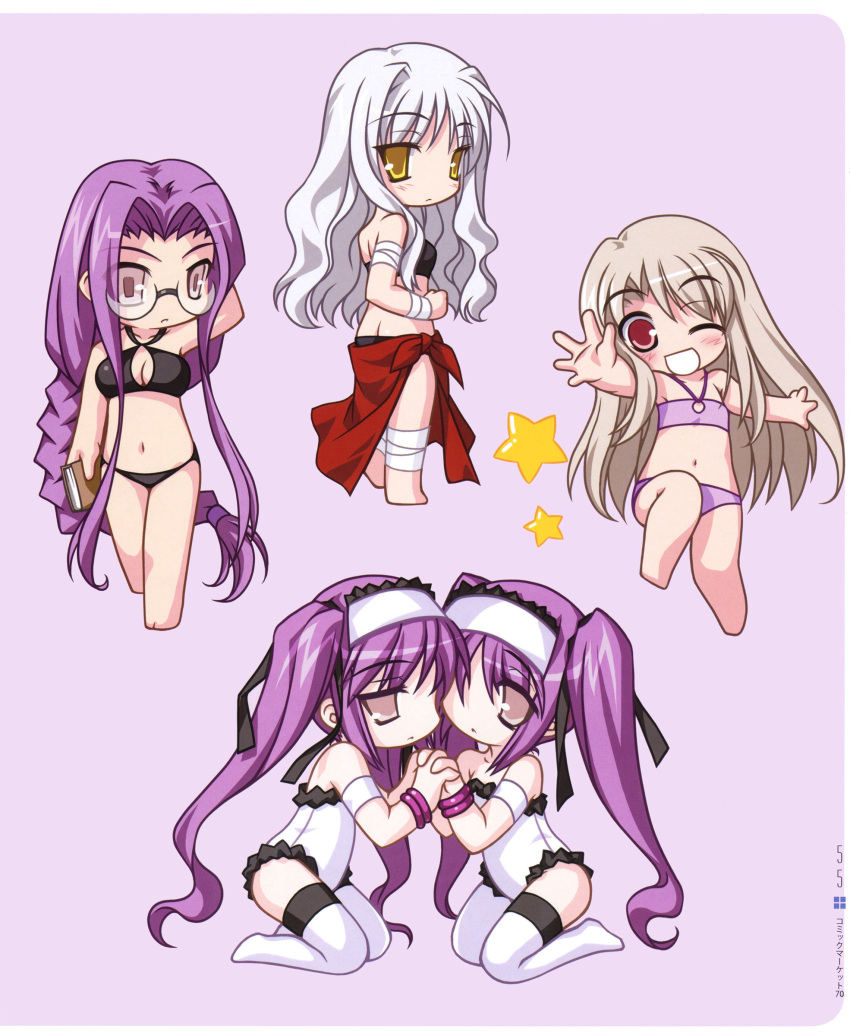 absurdres, bandages, barefoot, bikini, black_(artist), blush, book, caren_ortensia