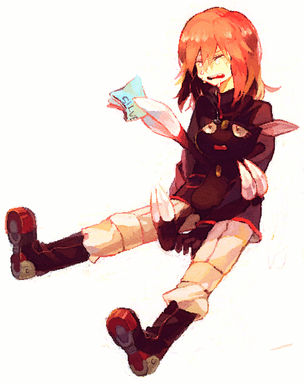 1boy, long_hair, male, pokemon, pokemon_(creature), pokemon_special, red_hair, redhead, satobitorotoku, silver_(pokemon), sitting, sneasel, tears