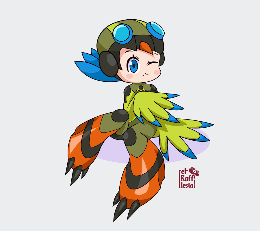 :3, bird_hat, duel_monster, feathered_wings, harpy, helmet, lyrilusc_-_turqouise_warbler, monster_girl, non-web_source, sitting, smile, solo, winged_arms, wings, yu-gi-oh!