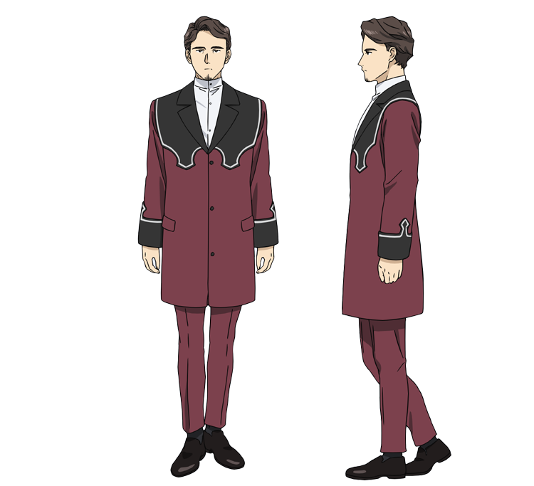 1boy, beard, black_footwear, facial_hair, from_side, full_body, jacket, long_sleeves