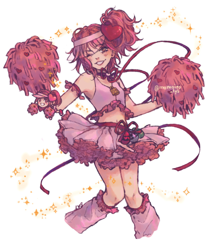 2girls, absurdres, amulet_heart, cropped_legs, egg, english_commentary, frilled_skirt, frills