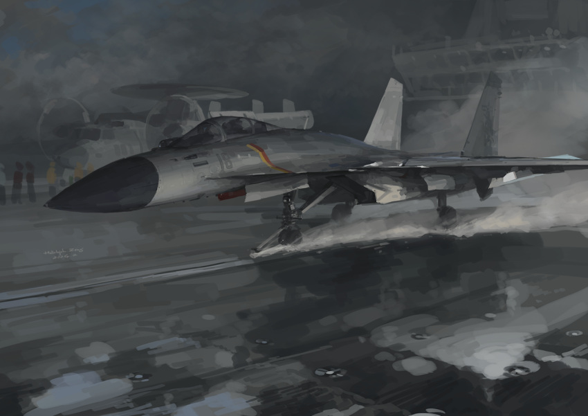 aircraft, aircraft_carrier, airplane, awacs, chinese_commentary, e-2_hawkeye, fighter_jet, hallelujah_zeng