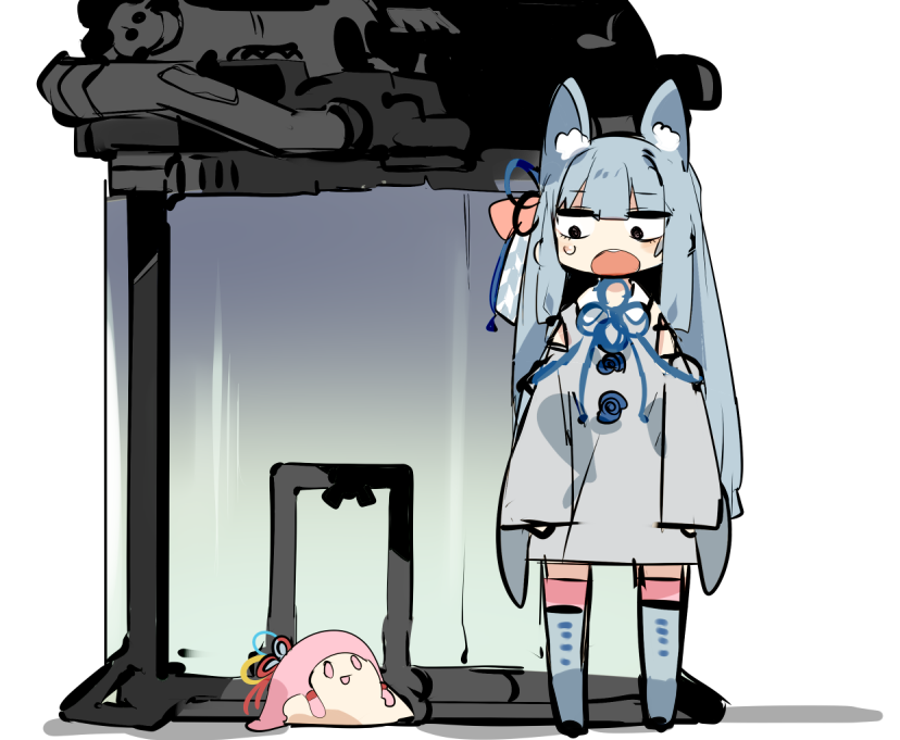 1girl, alternate_eye_color, black_eyes, blue_footwear, blue_hair, blunt_bangs, blush, boots