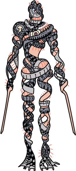 digimon, eater_(digimon), eater_(humanoid_mode), eldritch_abomination, extra_eyes, homeosttasis, looking_at_viewer, monster, no_hands, red_eyes, solo, tentacles, transparent_background, yellow_eyes