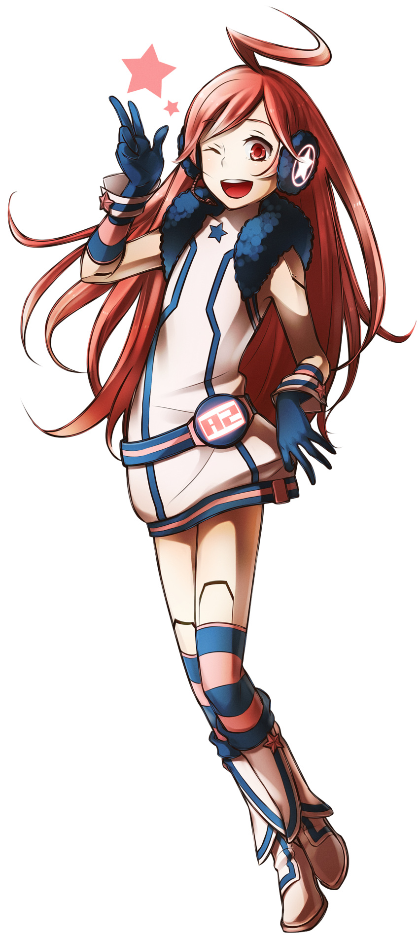 ahoge, bad_id, earmuffs, gloves, headphones, headset, highres, long_hair