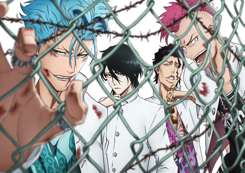 4boys, alternate_costume, artist_request, askin_nakk_le_vaar, bazz-b, black_hair, black_nails, black_shirt