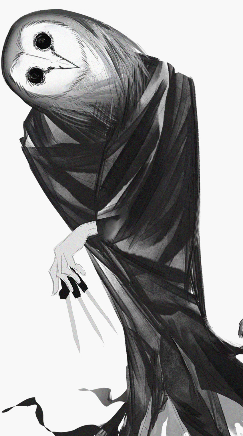 1boy, absurdres, animal_head, bird, black_cape, black_souls, cape, cowboy_shot