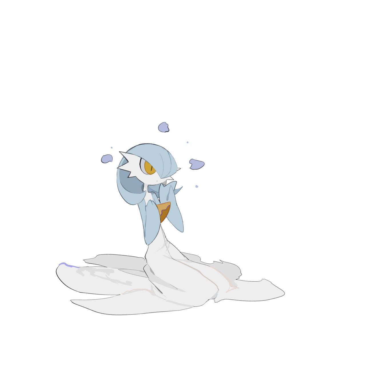 1other, colored_skin, dress, full_body, gardevoir, green_hair, green_skin, highres