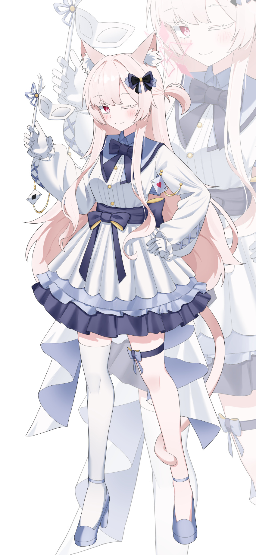 1girl, absurdres, akira_(blue_archive), animal_ears, blue_archive, blue_footwear, blush, breasts