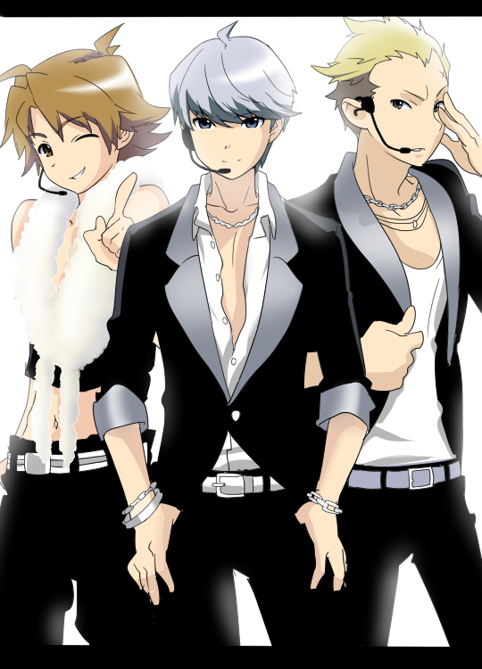 amagase_touma, amagase_touma_(cosplay), bad_id, blonde_hair, brown_eyes, brown_hair, cosplay, grey_eyes