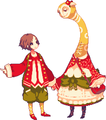 animated_gif, blinking, collet, dress, long_neck, lowres, original, pixel_art