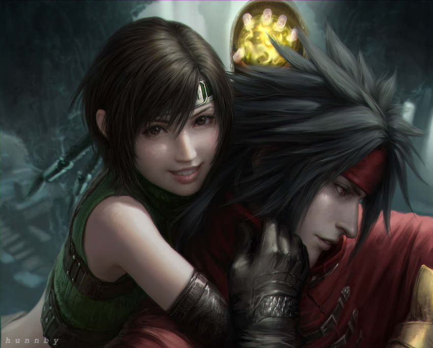 1boy, 1girl, absurdres, affectionate, arm_around_shoulder, artist_name, black_hair, brown_eyes