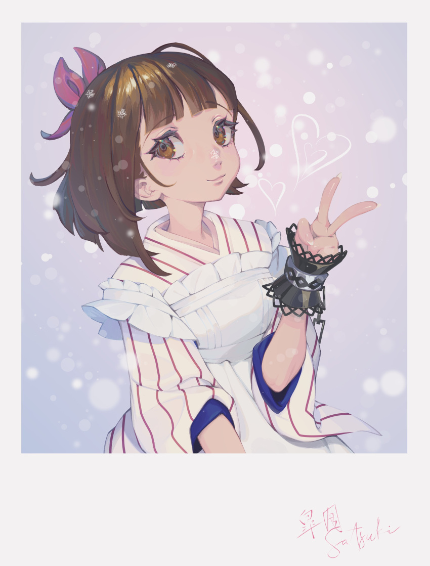 1girl, absurdres, apron, blunt_bangs, blurry, bob_cut, bokeh, border