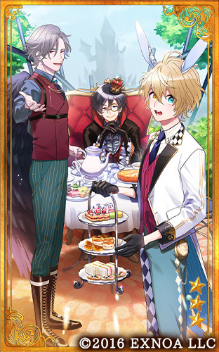 3boys, :o, ahoge, animal_ears, argyle_clothes, argyle_pants, armchair, ascot