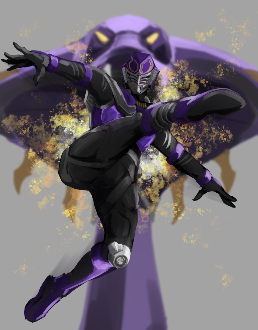 1boy, absurdres, armor, belt, bodysuit, cobra_(animal), contract_monster, finishing_move