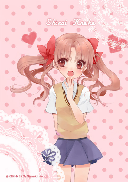 brown_eyes, brown_hair, long_hair, manji_(nanakirio), school_uniform, shirai_kuroko, sweater_vest, to_aru_kagaku_no_railgun