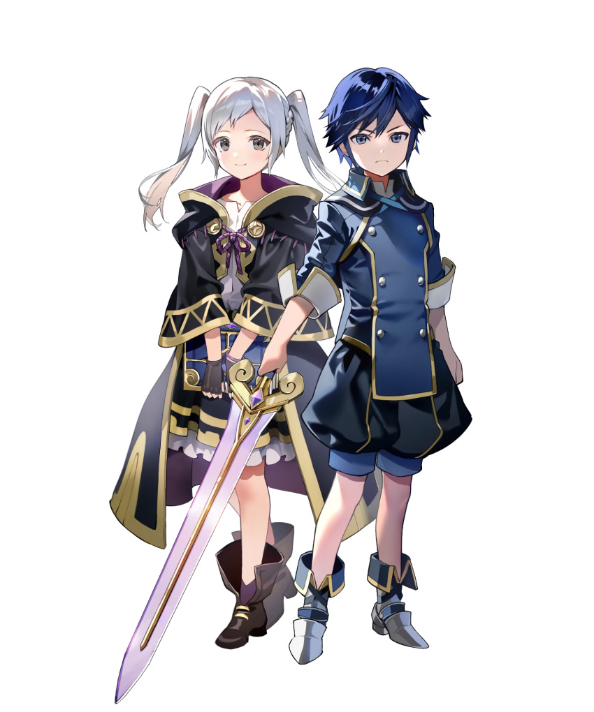 1boy, 1girl, aged_down, chrom_(child)_(fire_emblem), chrom_(fire_emblem), fire_emblem, fire_emblem_awakening, fire_emblem_heroes