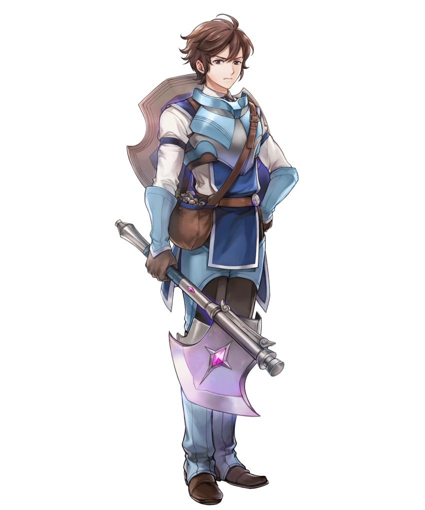 1boy, aged_down, axe, brown_eyes, brown_gloves, brown_hair, fire_emblem, fire_emblem_awakening