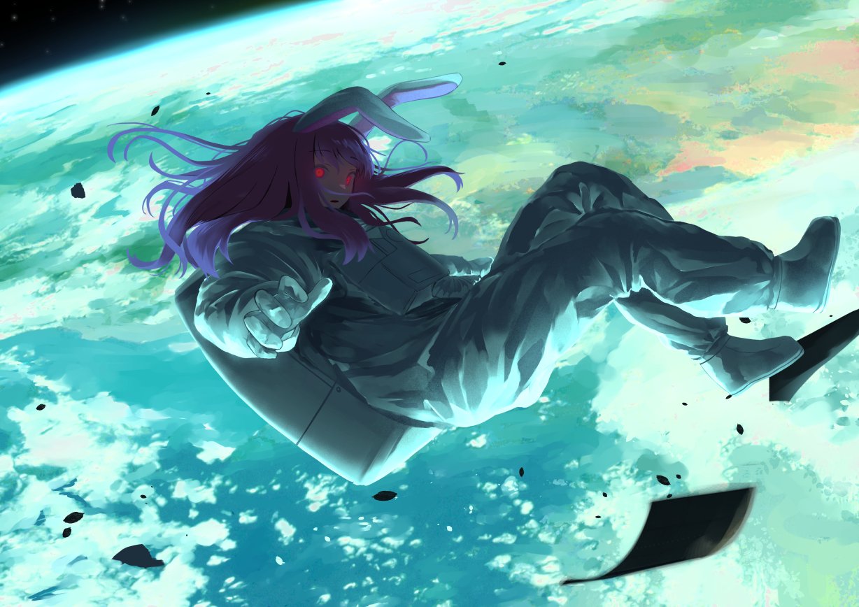 1girl, animal_ears, earth_(planet), full_body, kiyonetto, long_hair, looking_at_viewer, outdoors
