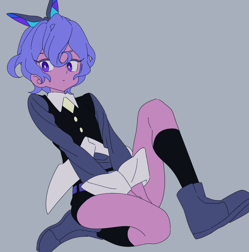 1girl, anchiki_shou, androgynous, bad_id, bad_twitter_id, black_socks, carron_(waccha_primagi!), carron_(waccha_primagi!)_(rabbit)