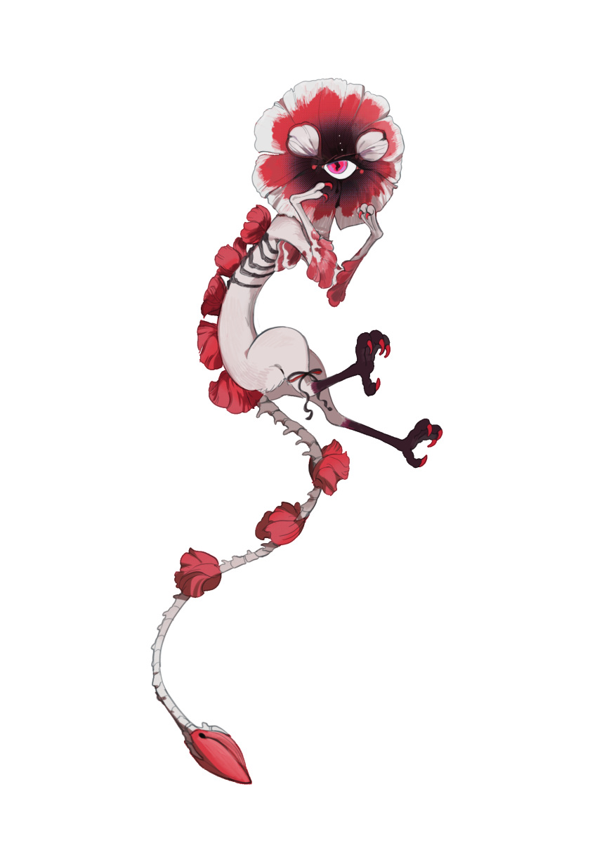 animal_feet, creature, flower, flower_head, full_body, highres, kamikiririp, no_humans