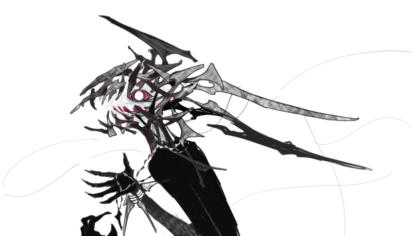 black_skin, bright_pupils, colored_skin, creature, floating, floating_eyes, floating_object, highres