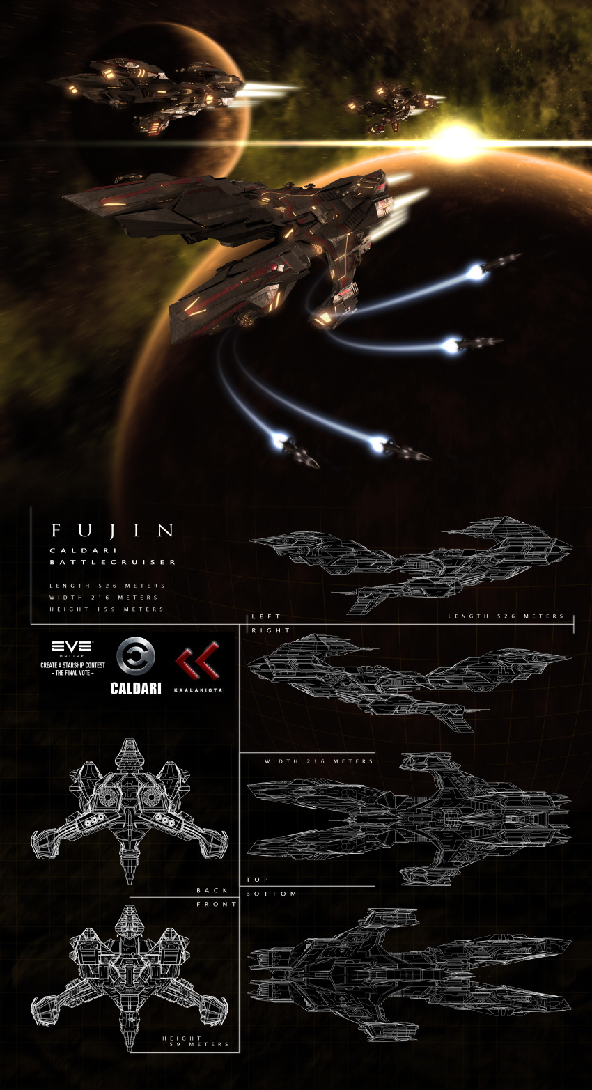 3d, absurdres, advanced_ship_(eve_online), attack, battlecruiser_(eve_online), blender_(medium), caldari_state_(eve_online), commentary