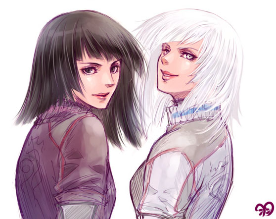 black_hair, hannah_(last_remnant), hataka_nohito, hinnah_(last_remnant), the_last_remnant, white_eyes, white_hair