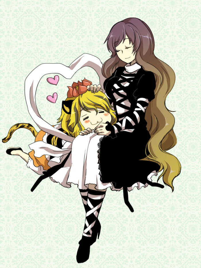 :3, =_=, all_fours, animal_ears, chibi, closed_eyes, hijiri_byakuren, kemonomimi_mode