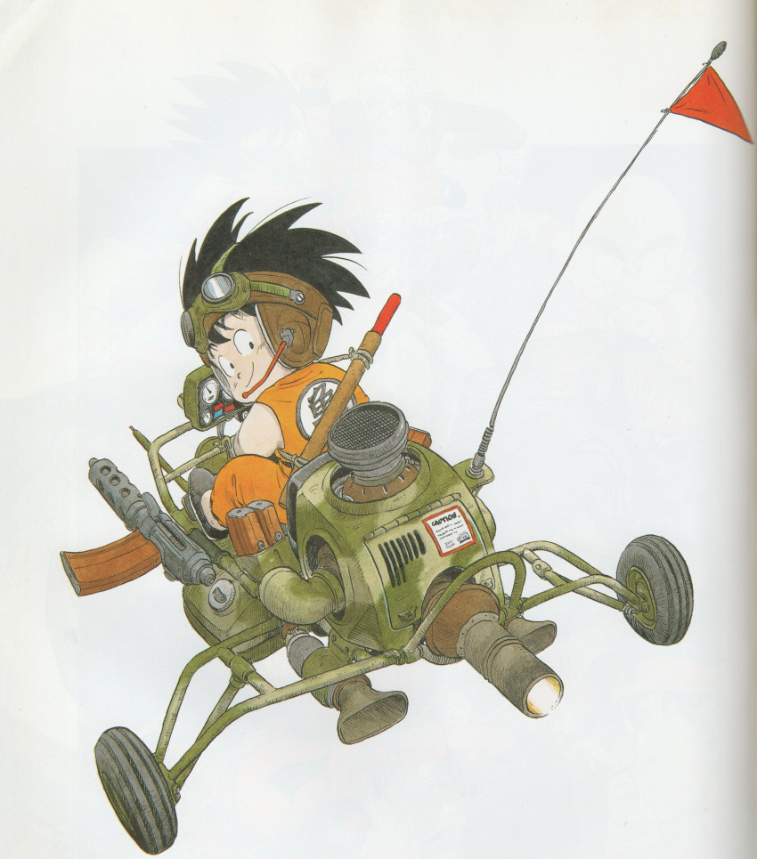 1boy, absurdres, aircraft, ammunition_box, aviator_cap, bare_arms, black_eyes, black_footwear