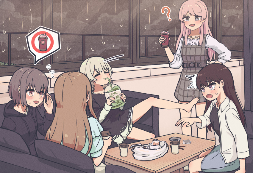 5girls, ?, band, bang_dream!, bang_dream!_it's_mygo!!!!!, black_hair, brown_hair, chihaya_anon
