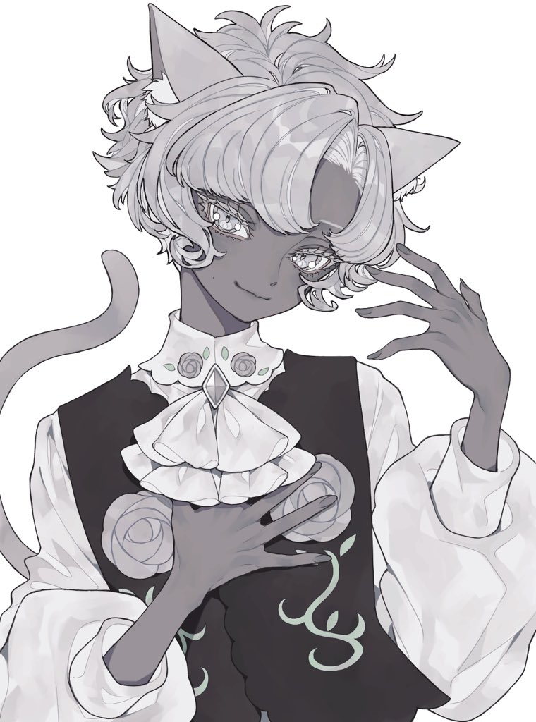 1girl, animal_ears, ao_(ao0_0nemu), ascot, bad_id, bad_twitter_id, black_jacket, cat_ears