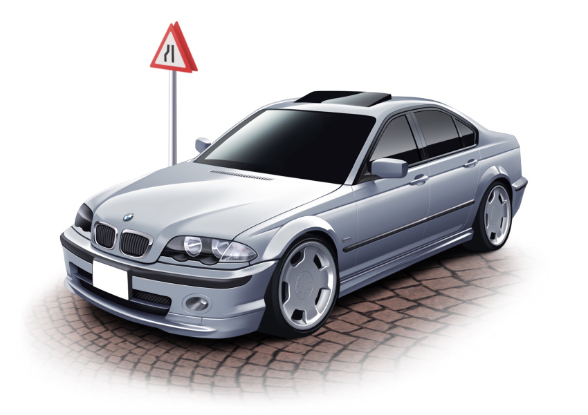 absurdres, bmw, bmw_3_series, car, commission, grey_car, highres, making-of_available