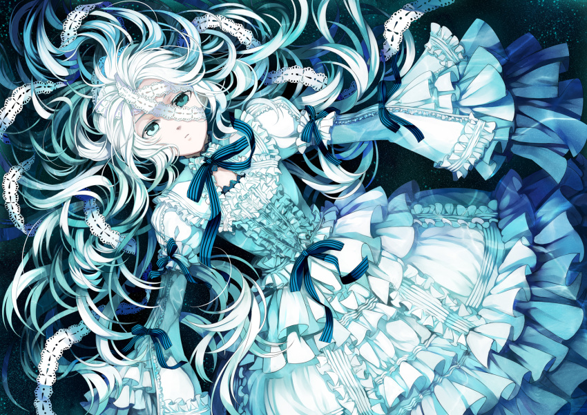 dress, frills, gathers, gothic_lolita, heterochromia, highres, lace, lolita_fashion