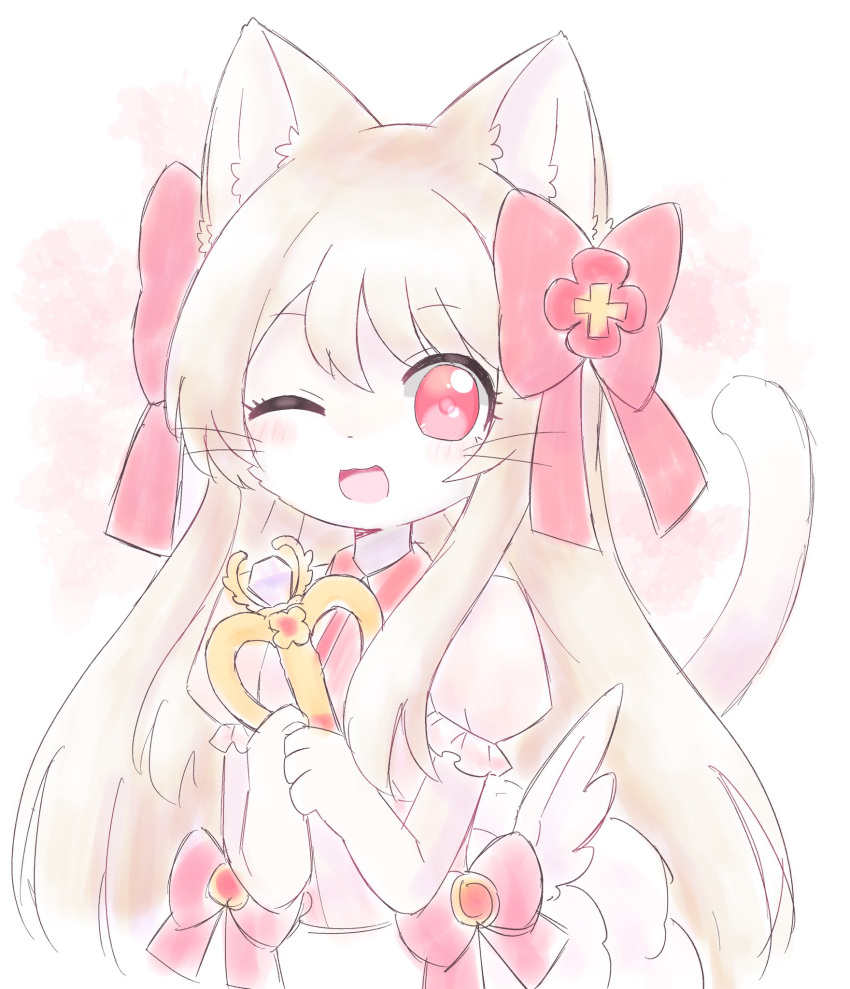 ;d, animal_ears, arrow_root, bad_id, bad_twitter_id, blonde_hair, chaos_marie_(grimms_notes), chibi
