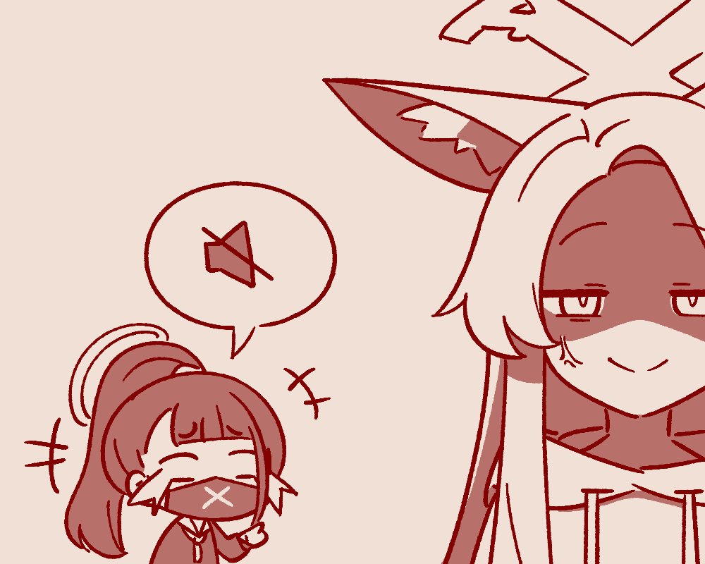 2girls, anger_vein, angry, animal_ear_fluff, animal_ears, black_hair, black_mask, blank_eyes
