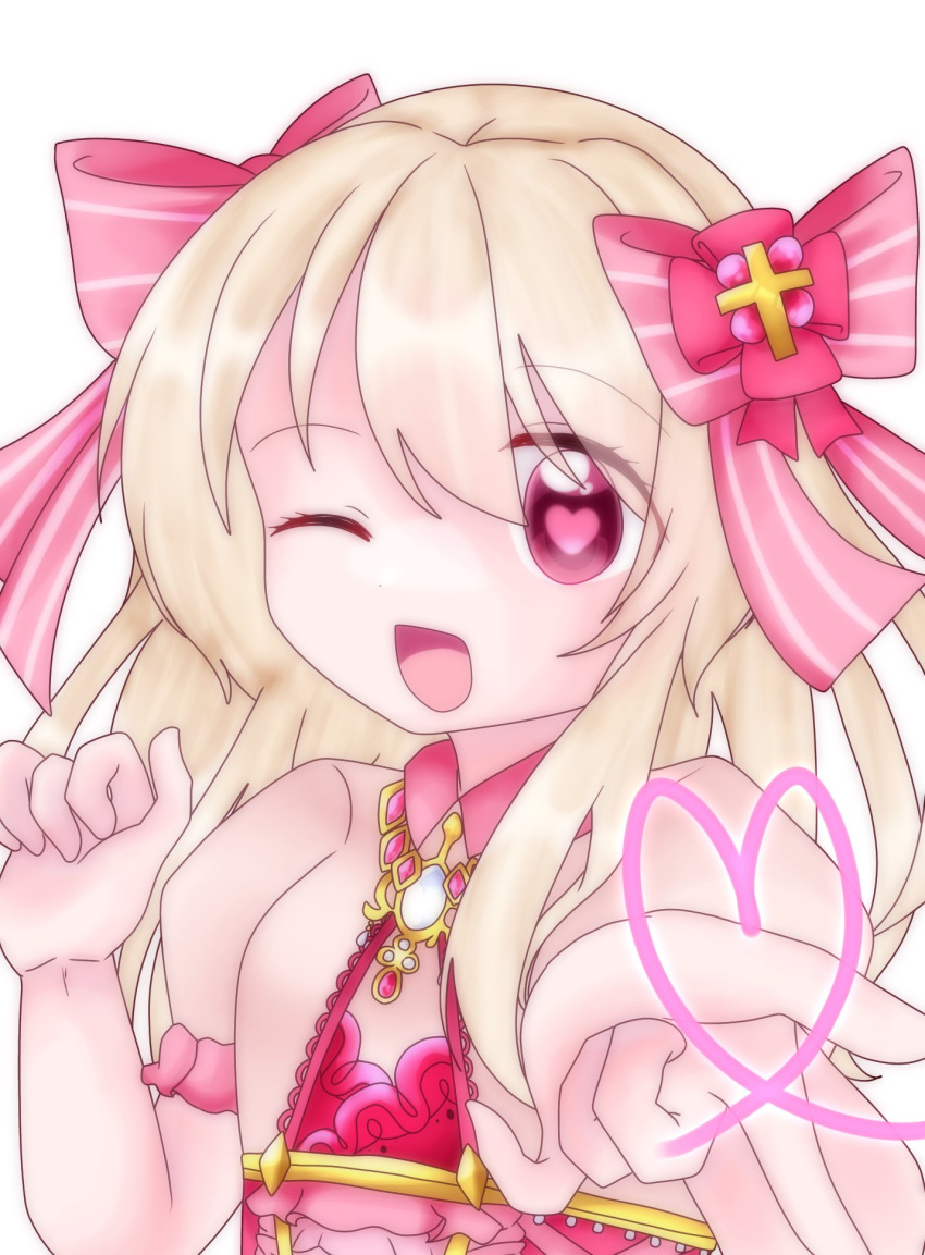 1girl, ;d, artist_request, blonde_hair, chaos_marie_(grimms_notes), cleavage_cutout, clothing_cutout, grimms_notes