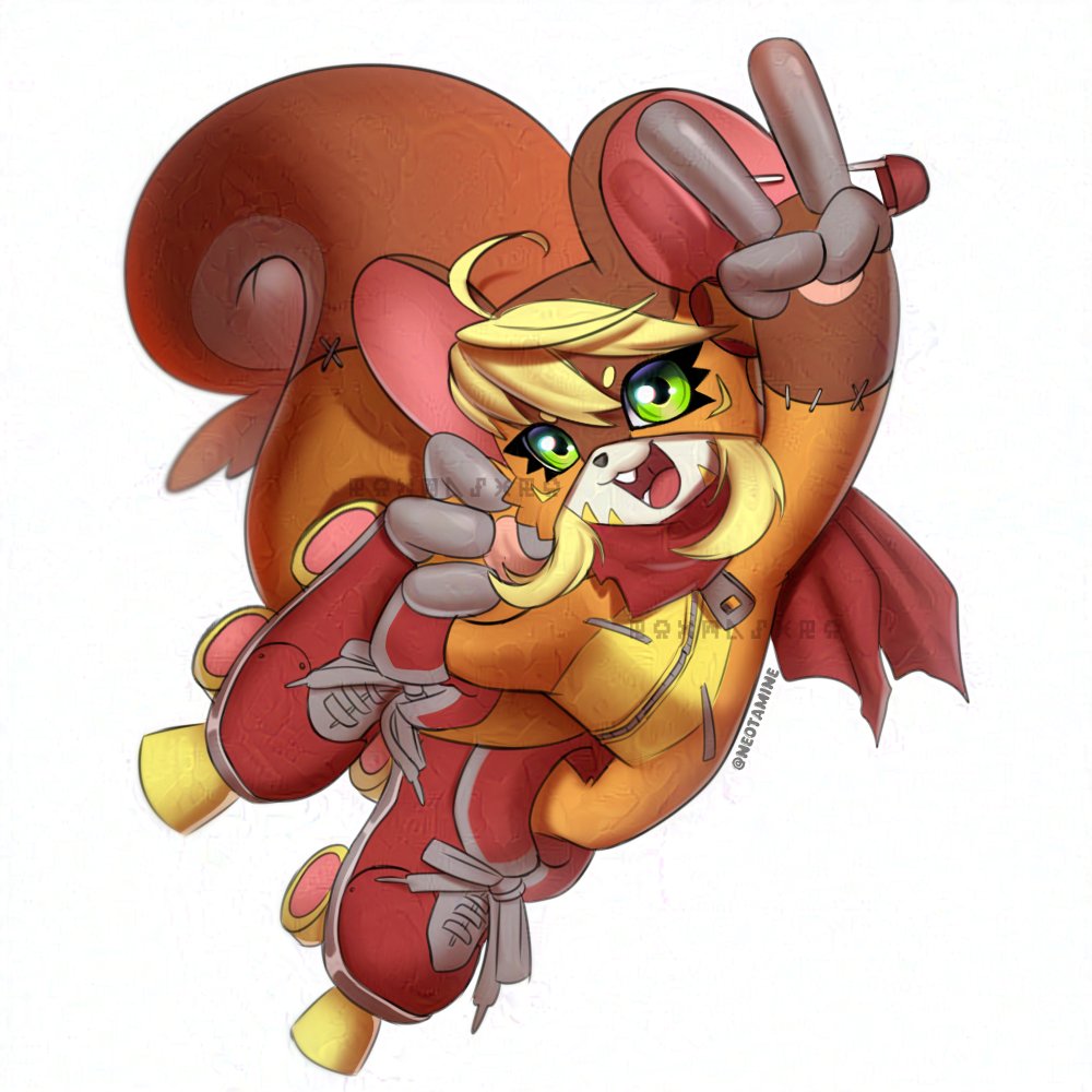 blonde_hair, digimoji, digimon, fewer_digits, green_eyes, medium_hair, neotamine, onesie