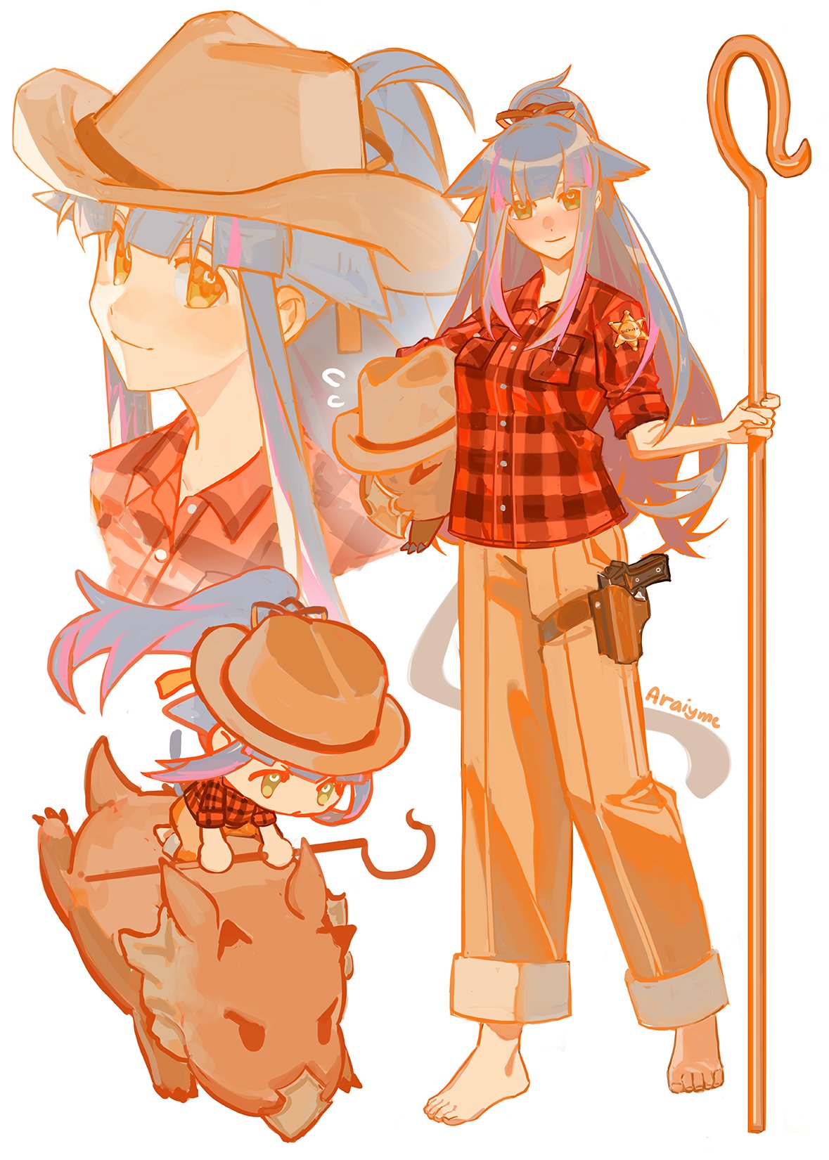 1girl, animal, animal_ears, araiyme, arknights, artist_name, barefoot, blush