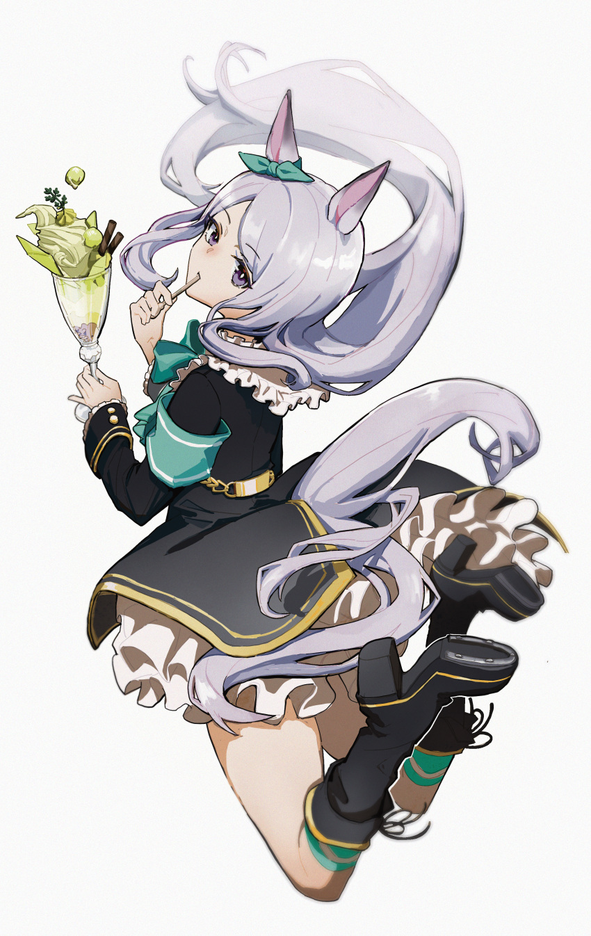 1girl, absurdres, animal_ears, armband, black_coat, black_footwear, boots, bow